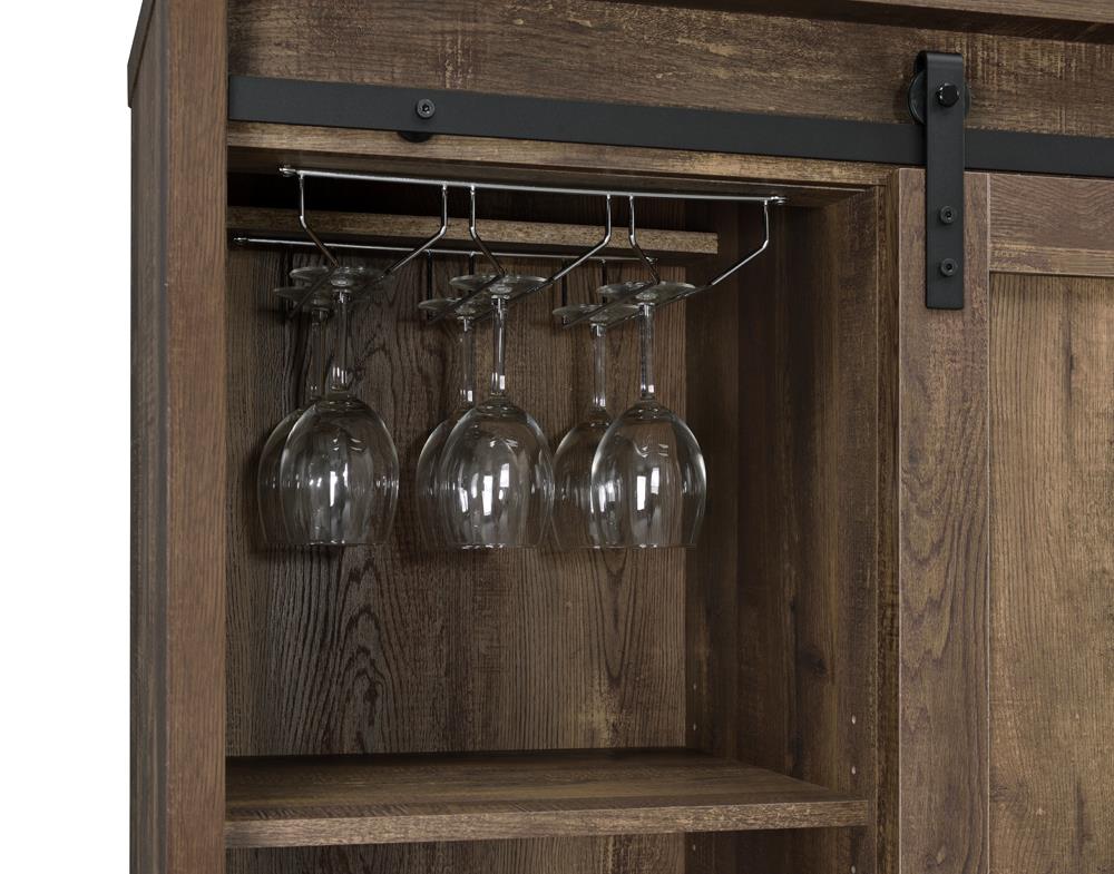 Arlington Rustic Oak Bar Cabinet with Sliding Door from Coaster - Luna Furniture