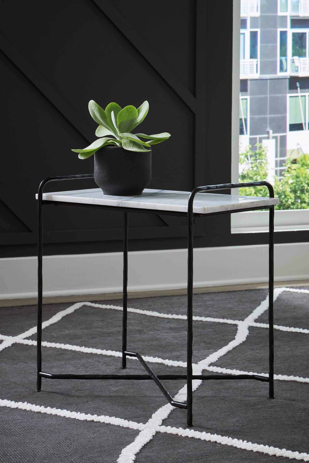 Ashber White/Black Accent Table from Ashley - Luna Furniture