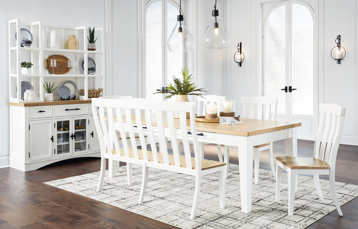 Ashbryn White/Natural Dining Chair, Set of 2 - D844-01 - Luna Furniture