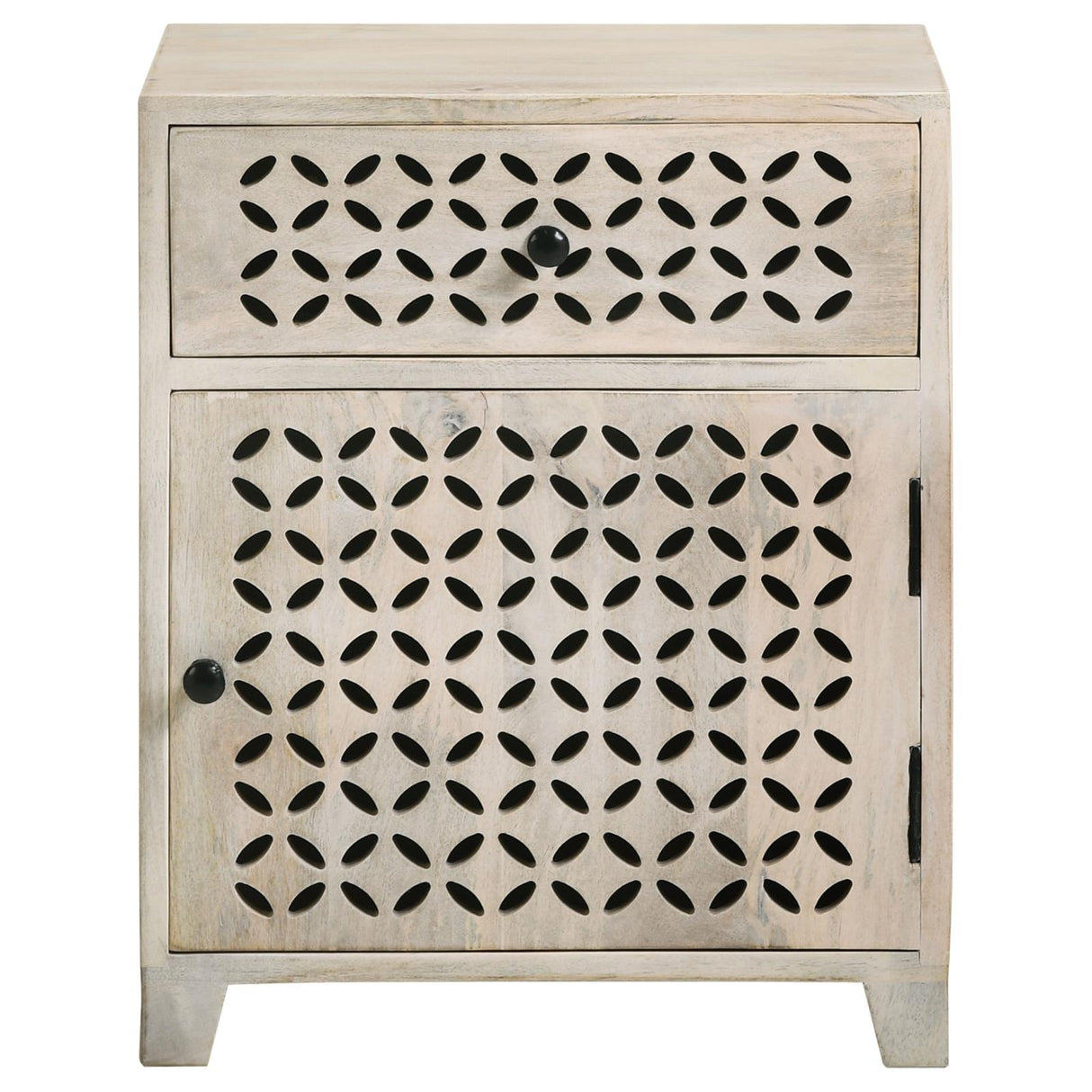 August White Washed 1-Door Accent Cabinet from Coaster - Luna Furniture