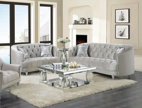 Avonlea 2-piece Tufted Living Room Set Grey - 508461-S2 - Luna Furniture