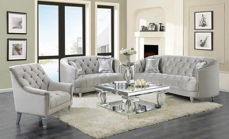 Avonlea 3-piece Tufted Living Room Set Grey - 508461-S3 - Luna Furniture