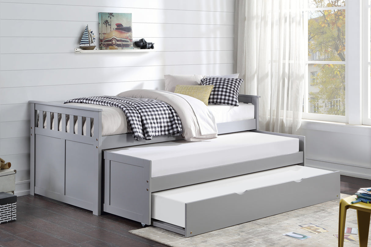 Orion Gray Twin/Twin Bed with Twin Trundle from Homelegance - Luna Furniture