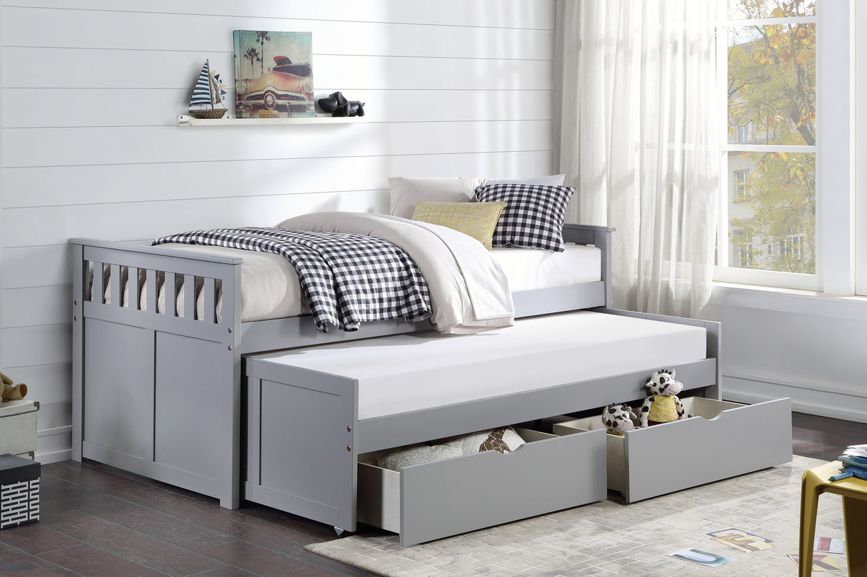 Orion Gray Twin/Twin Bed with Storage Boxes from Homelegance - Luna Furniture