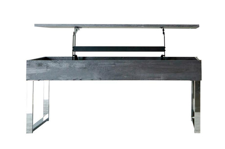 Baines Lift Top Storage Coffee Table Dark Charcoal and Chrome - 723458 - Luna Furniture