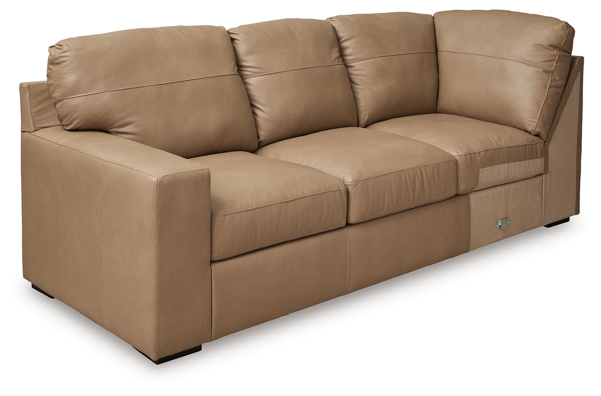 Bandon Toffee Left-Arm Facing Sofa with Corner Wedge from Ashley - Luna Furniture