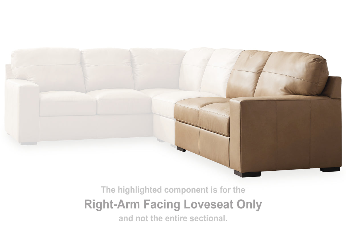 Bandon Toffee Right-Arm Facing Loveseat from Ashley - Luna Furniture