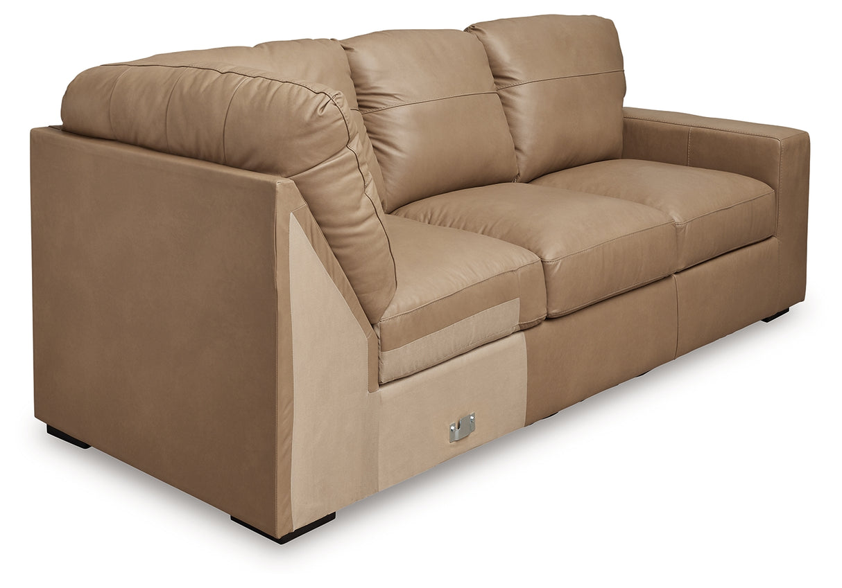 Bandon Toffee Right-Arm Facing Sofa with Corner Wedge from Ashley - Luna Furniture