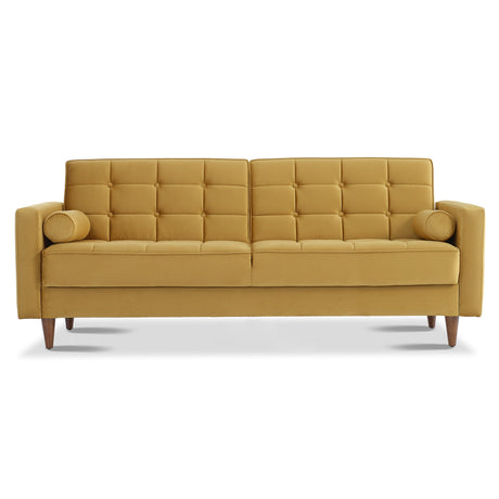 Baneton  Mid-Century Modern Yellow Velvet Sleeper Sofa - AFC00388 - Luna Furniture