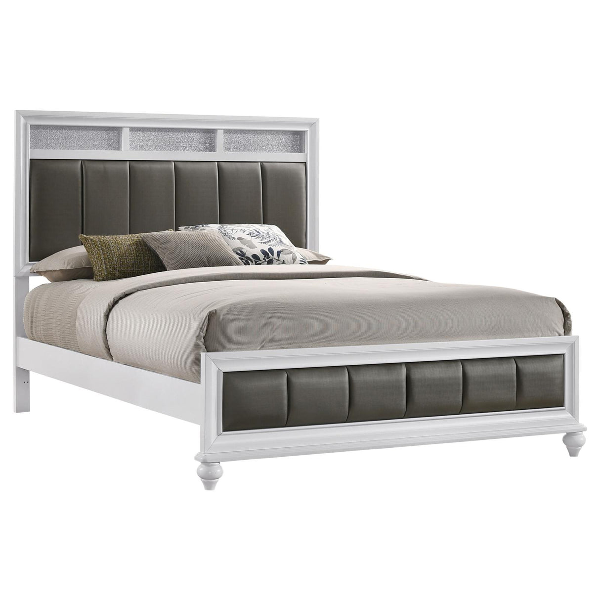 Barzini White California King Upholstered Panel Bed from Coaster - Luna Furniture
