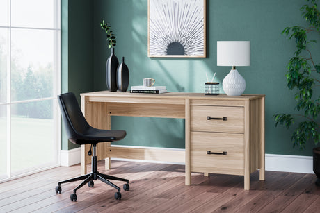 Battelle Tan 60" Home Office Desk - H3929-134 - Luna Furniture