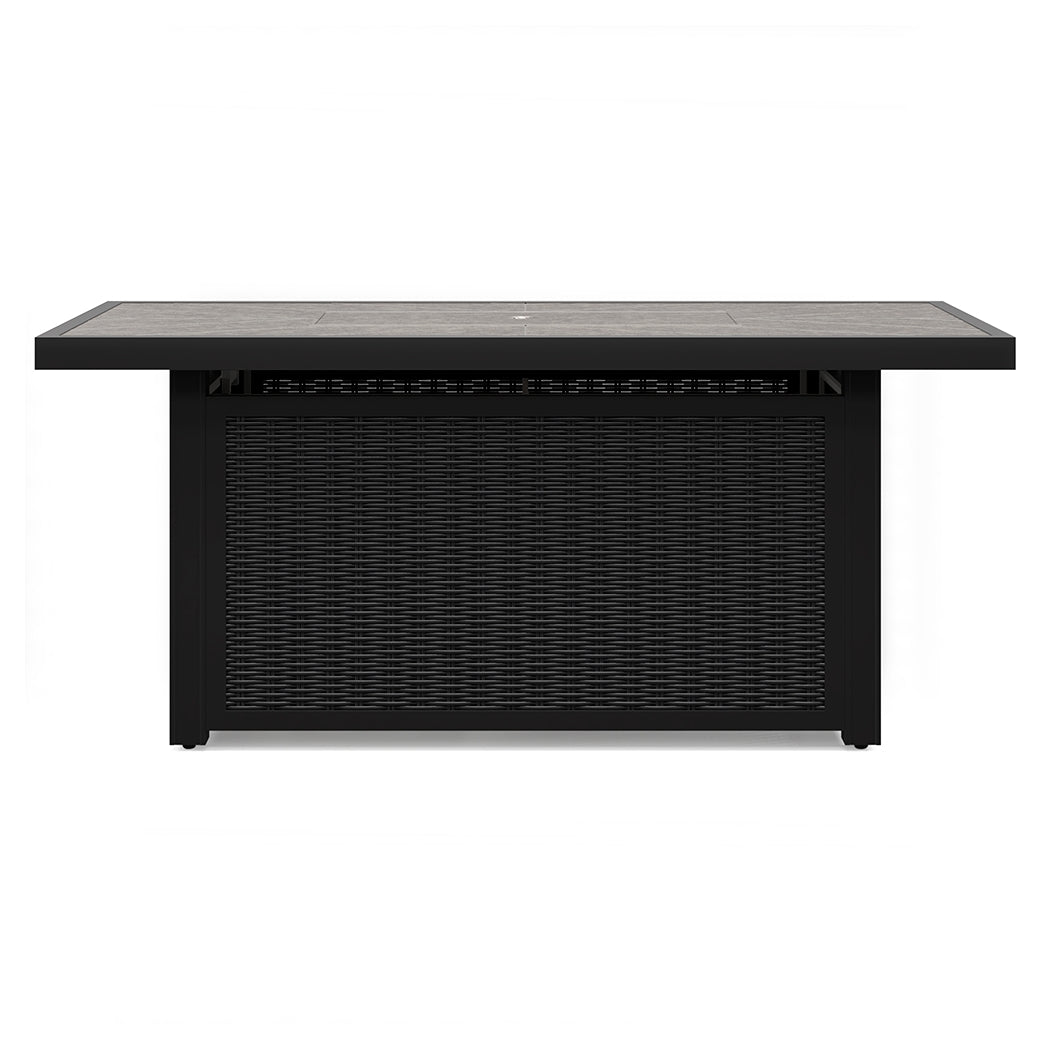 Beachcroft Black/Light Gray Outdoor Fire Pit Table from Ashley - Luna Furniture