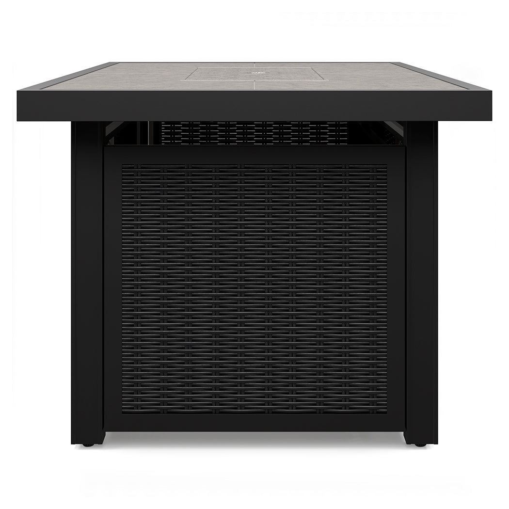 Beachcroft Black/Light Gray Outdoor Fire Pit Table from Ashley - Luna Furniture