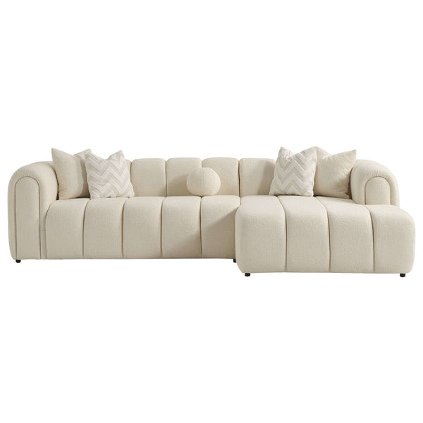 Beatrice Ivory Boucle Tufted RAF Chaise Sectional