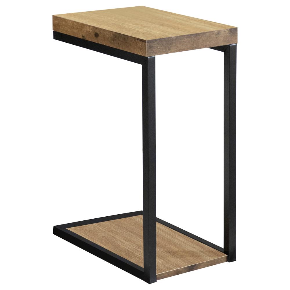 Beck Black and Antique Nutmeg C-Shape Snack Table from Coaster - Luna Furniture