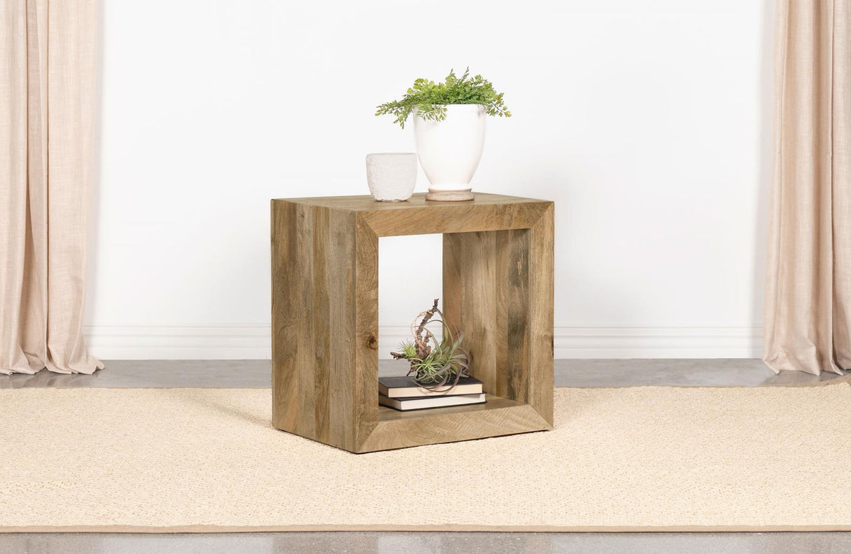 Benton Natural Rectangular Solid Wood End Table from Coaster - Luna Furniture