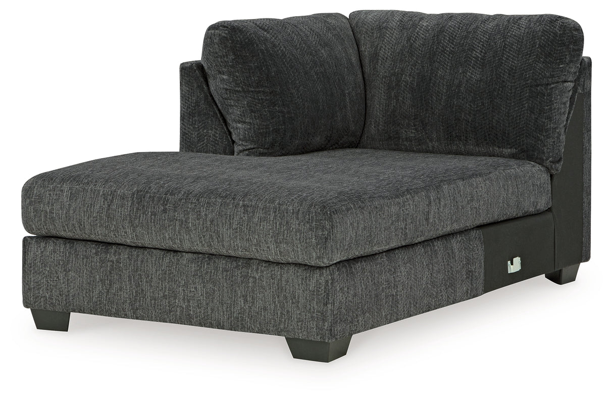 Biddeford Ebony Left-Arm Facing Corner Chaise from Ashley - Luna Furniture