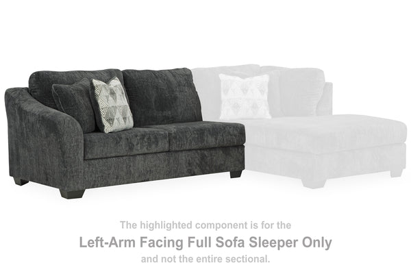 Biddeford Ebony Left-Arm Facing Full Sofa Sleeper