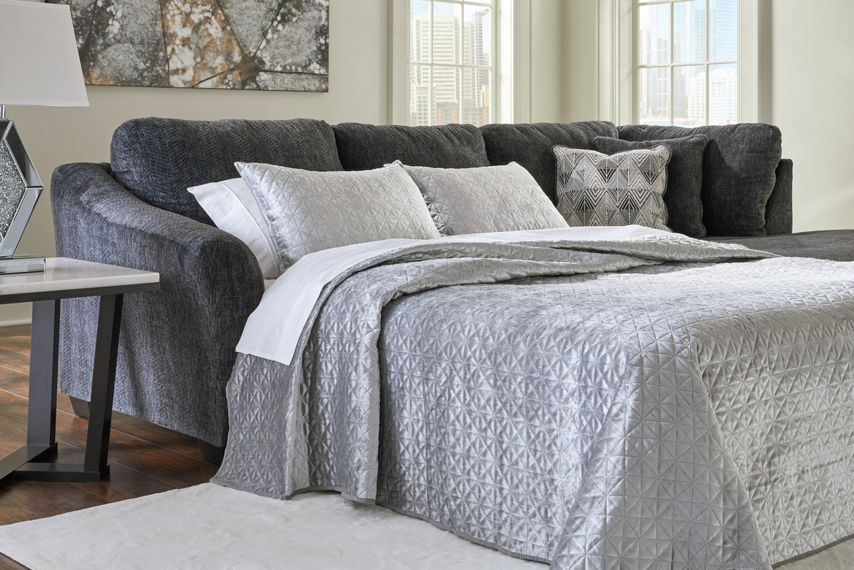 Biddeford Ebony Left-Arm Facing Full Sofa Sleeper from Ashley - Luna Furniture