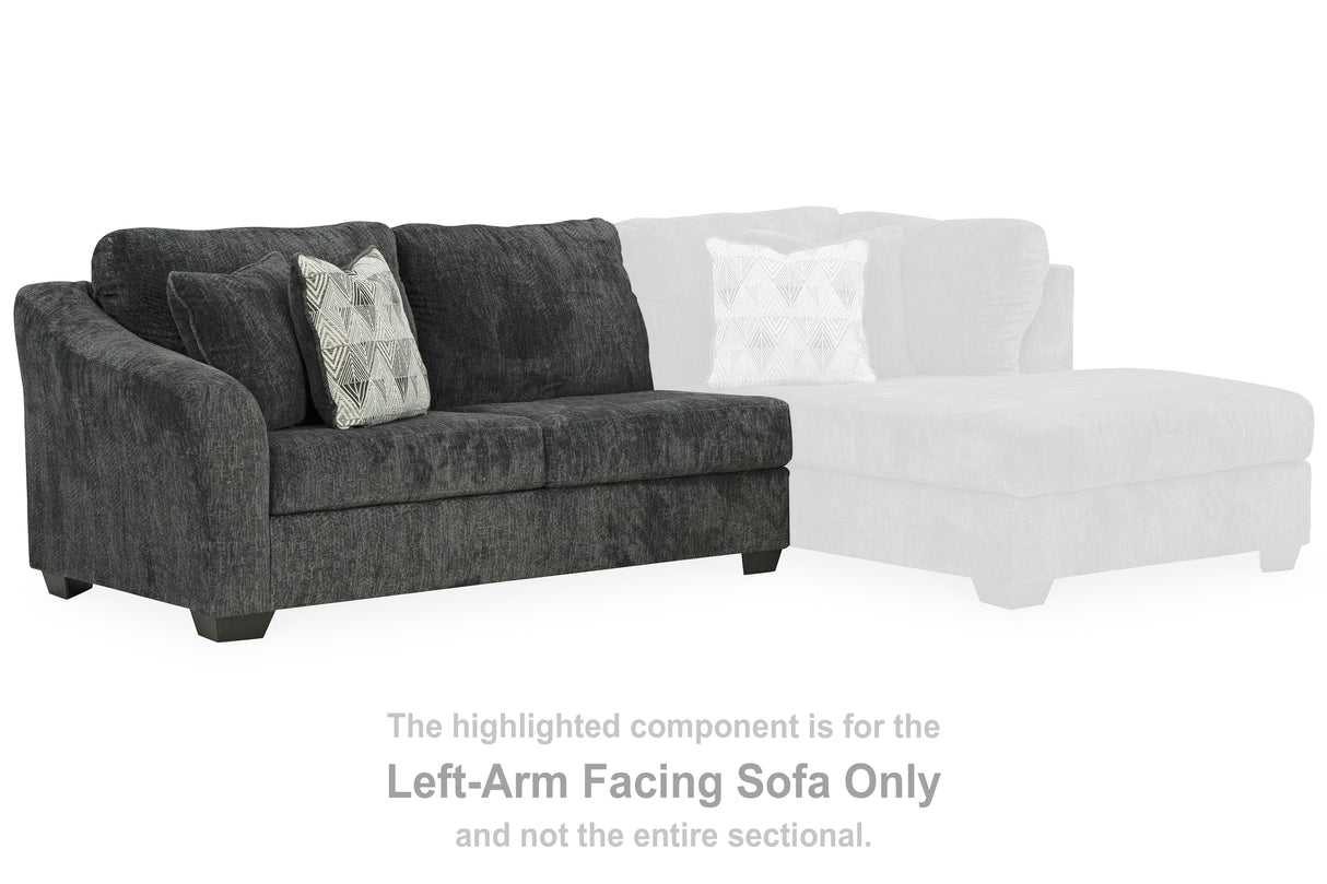 Biddeford Ebony Left-Arm Facing Sofa from Ashley - Luna Furniture