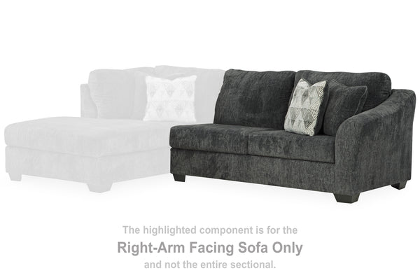 Biddeford Ebony Right-Arm Facing Sofa