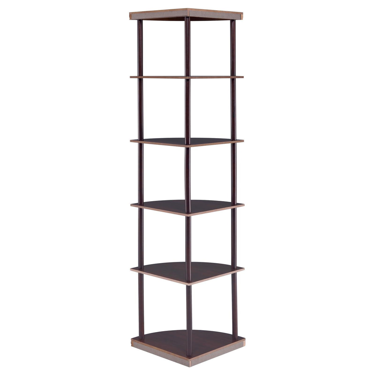 Bonwick Cappuccino 5-Shelf Corner Bookshelf from Coaster - Luna Furniture