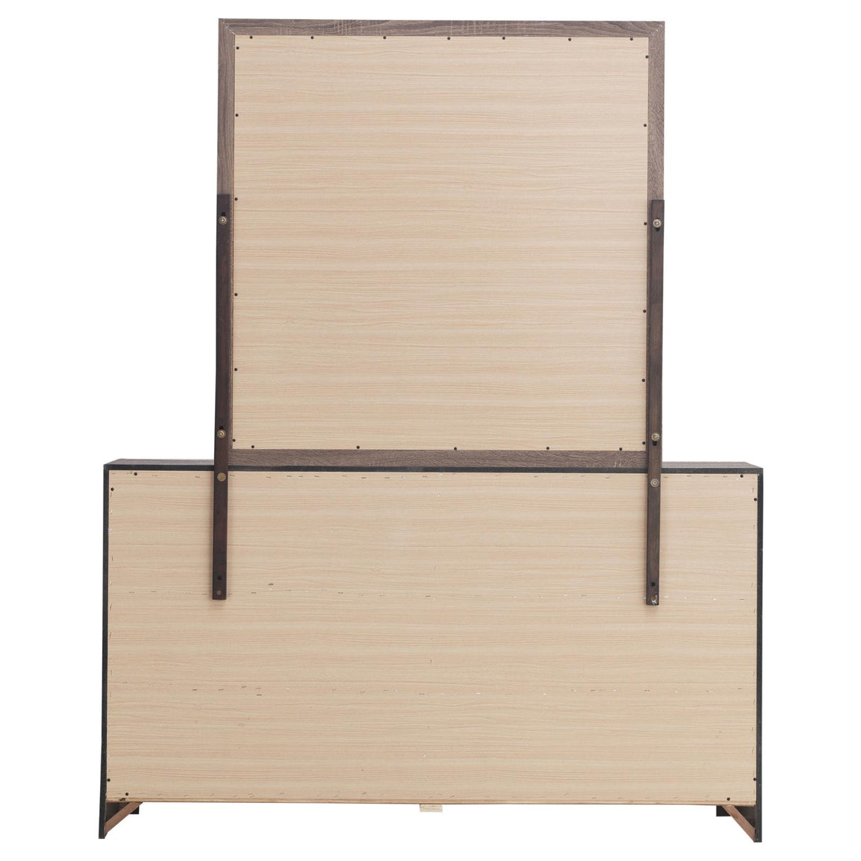 Brantford Barrel Oak 6-Drawer Dresser with Mirror from Coaster - Luna Furniture