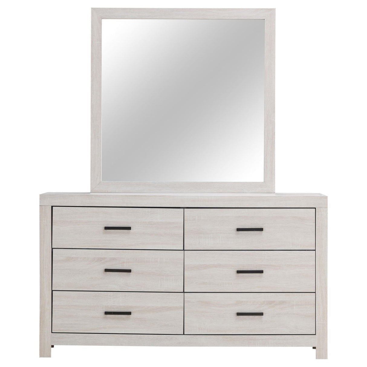 Brantford Coastal White 6-Drawer Dresser with Mirror from Coaster - Luna Furniture