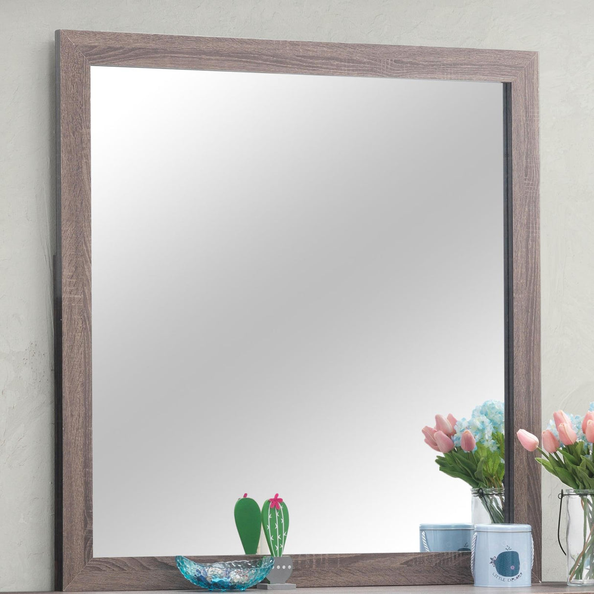 Brantford Barrel Oak Rectangle Dresser Mirror (Mirror Only) from Coaster - Luna Furniture