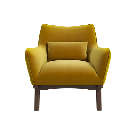 Brayden Mid Century Modern Dark Yellow Velvet  Armchair - AFC01228 - Luna Furniture