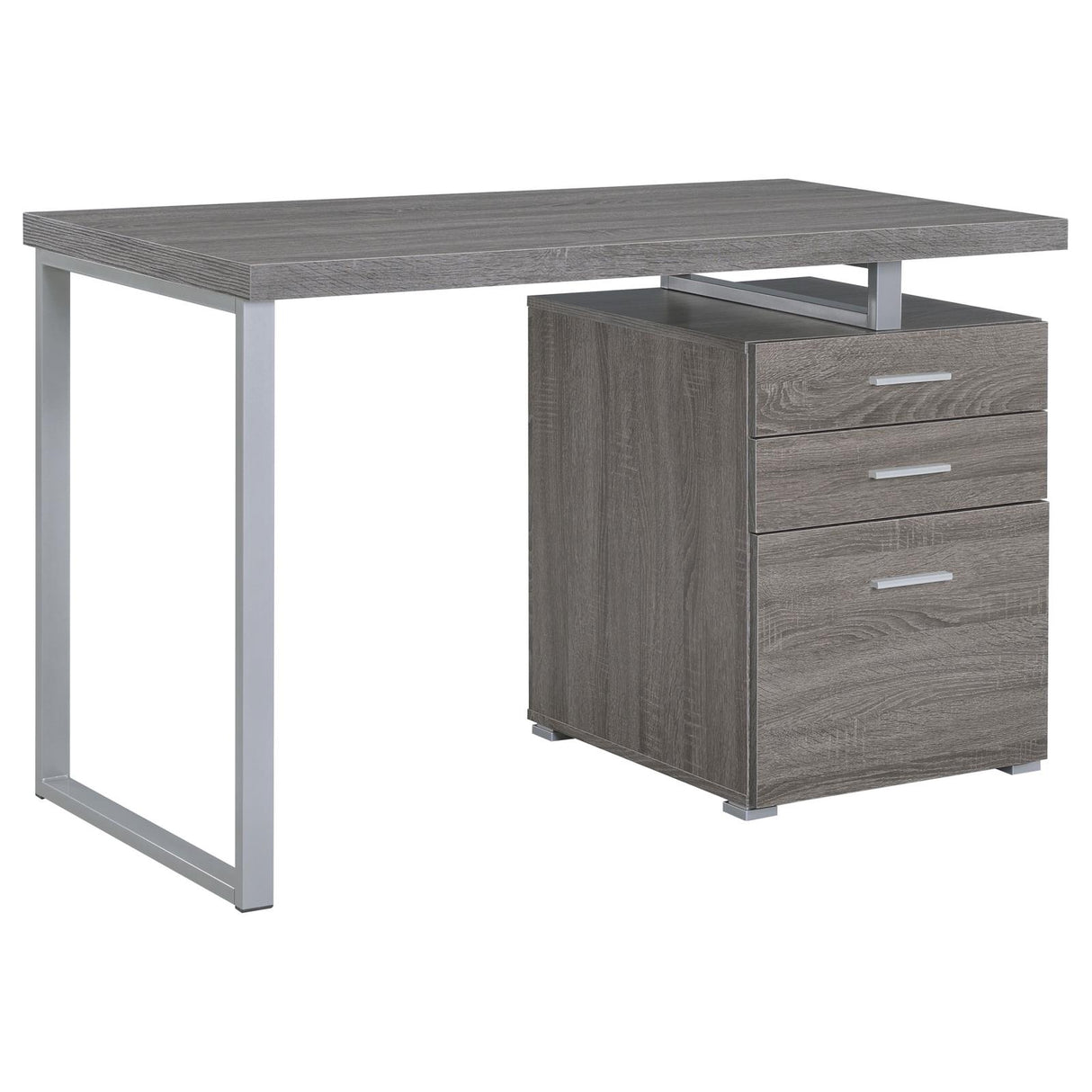 Brennan Weathered Gray 3-Drawer Office Desk from Coaster - Luna Furniture