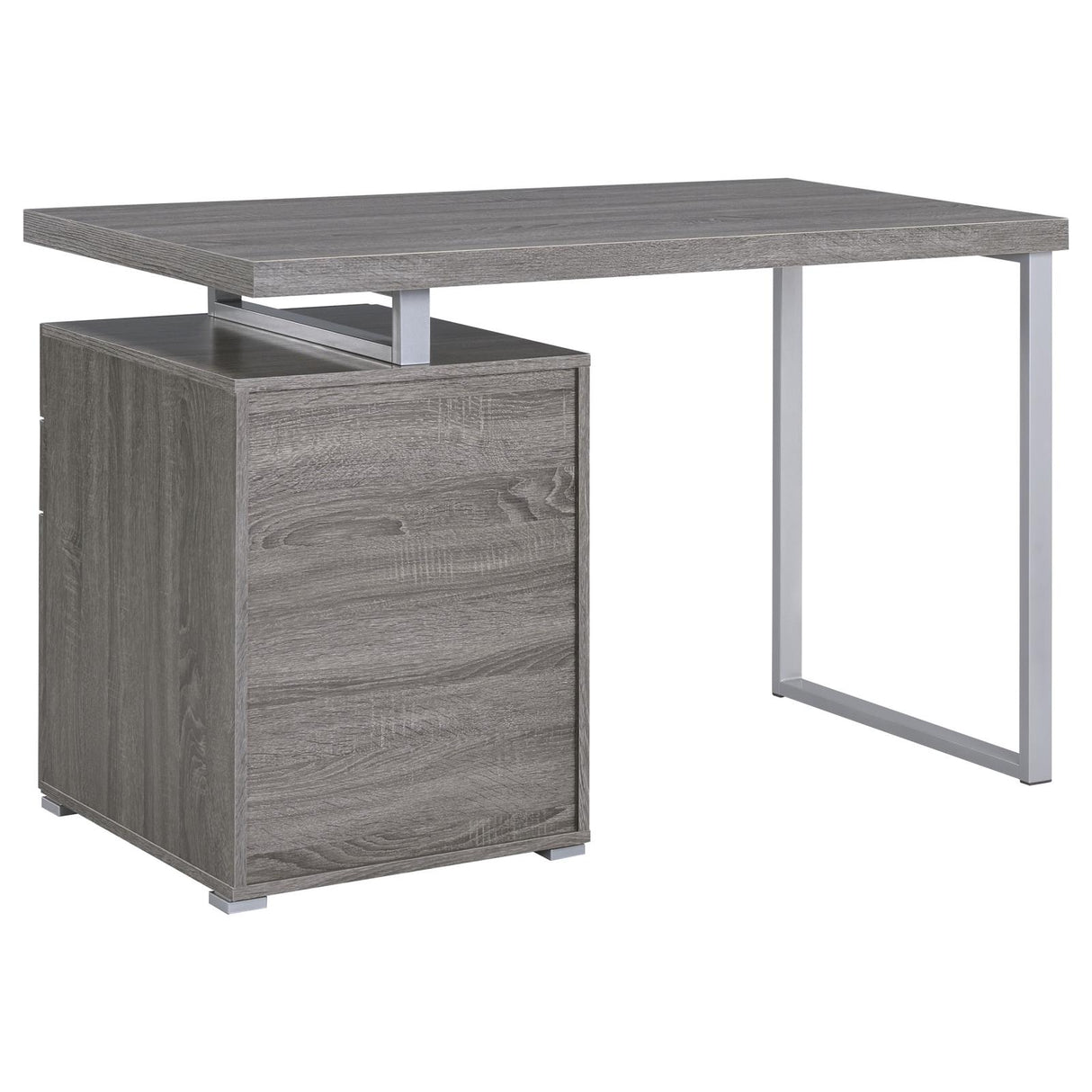 Brennan Weathered Gray 3-Drawer Office Desk from Coaster - Luna Furniture