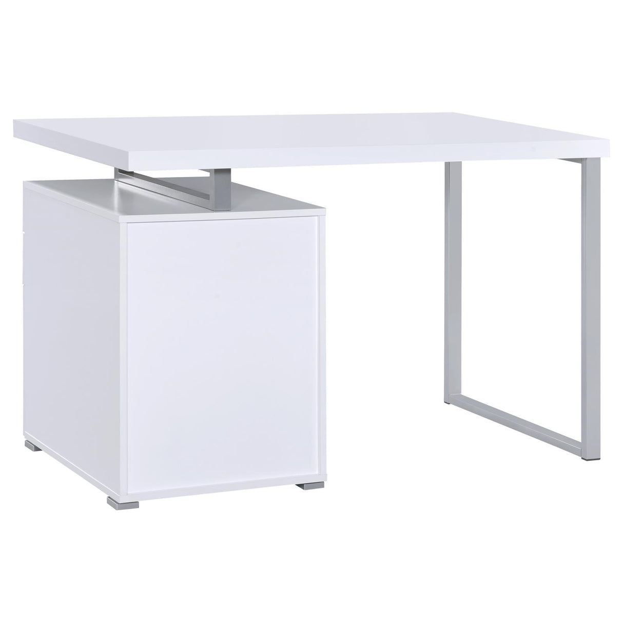 Brennan White 3-Drawer Office Desk from Coaster - Luna Furniture