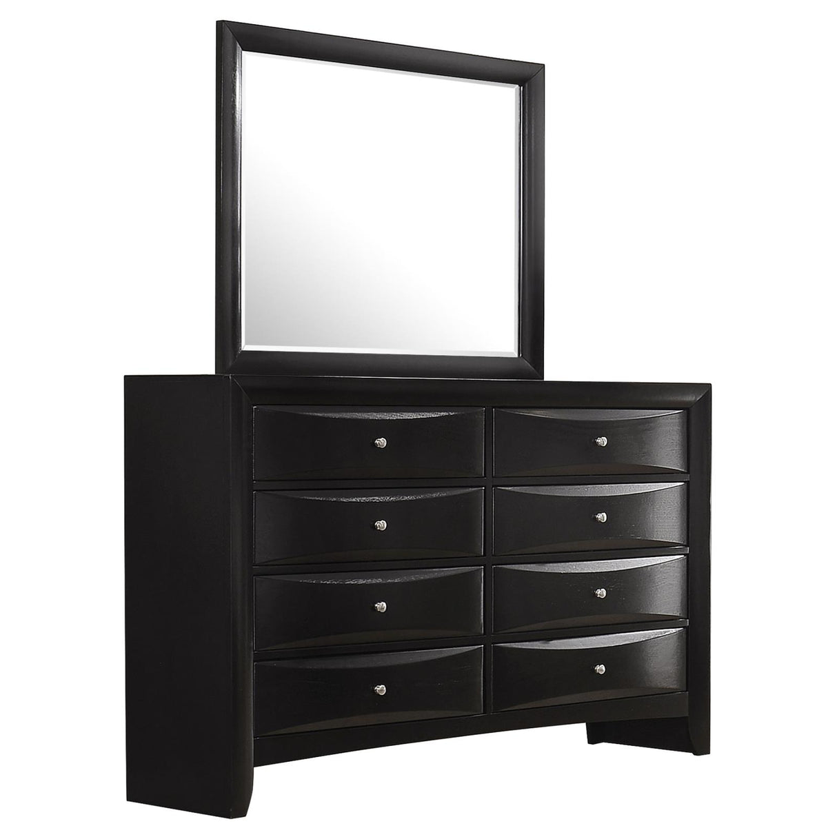 Briana Rectangular Black 8-Drawer Dresser with Mirror from Coaster - Luna Furniture