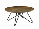 Brinnon Round Coffee Table Dark Brown and Black - 722898 - Luna Furniture