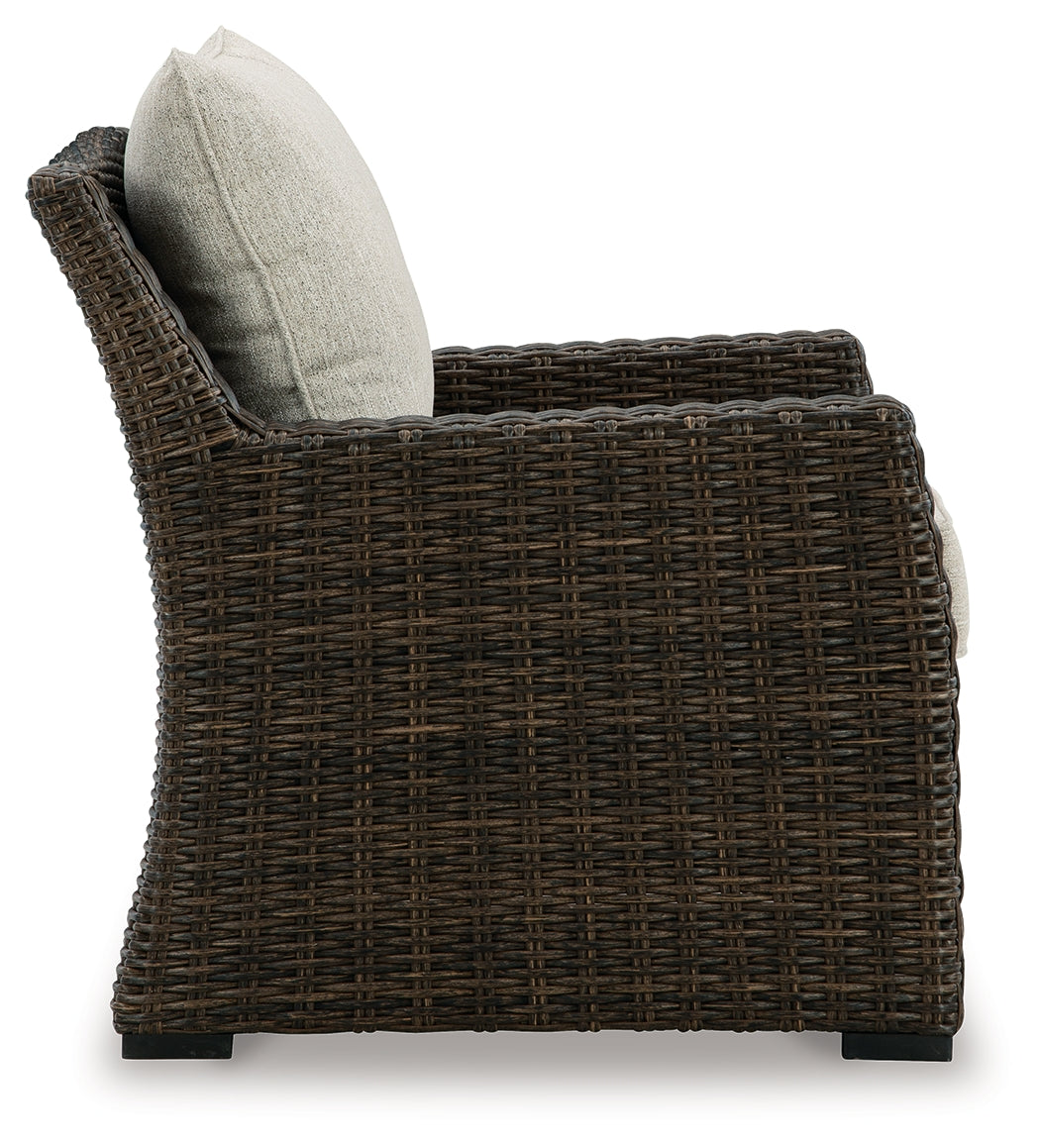 Brook Ranch Brown Outdoor Lounge Chair with Cushion from Ashley - Luna Furniture