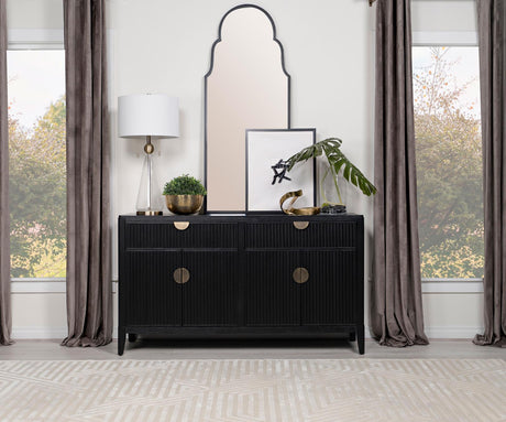 Brookmead 2-drawer Sideboard Buffet with Storage Cabinet Black - 108235 - Luna Furniture