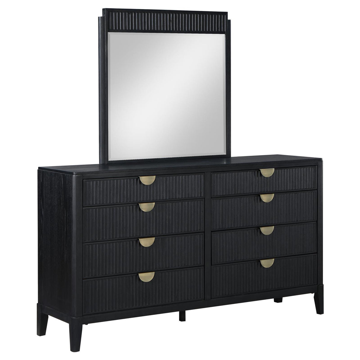 Brookmead Black 8-Drawer Bedroom Dresser with Mirror from Coaster - Luna Furniture