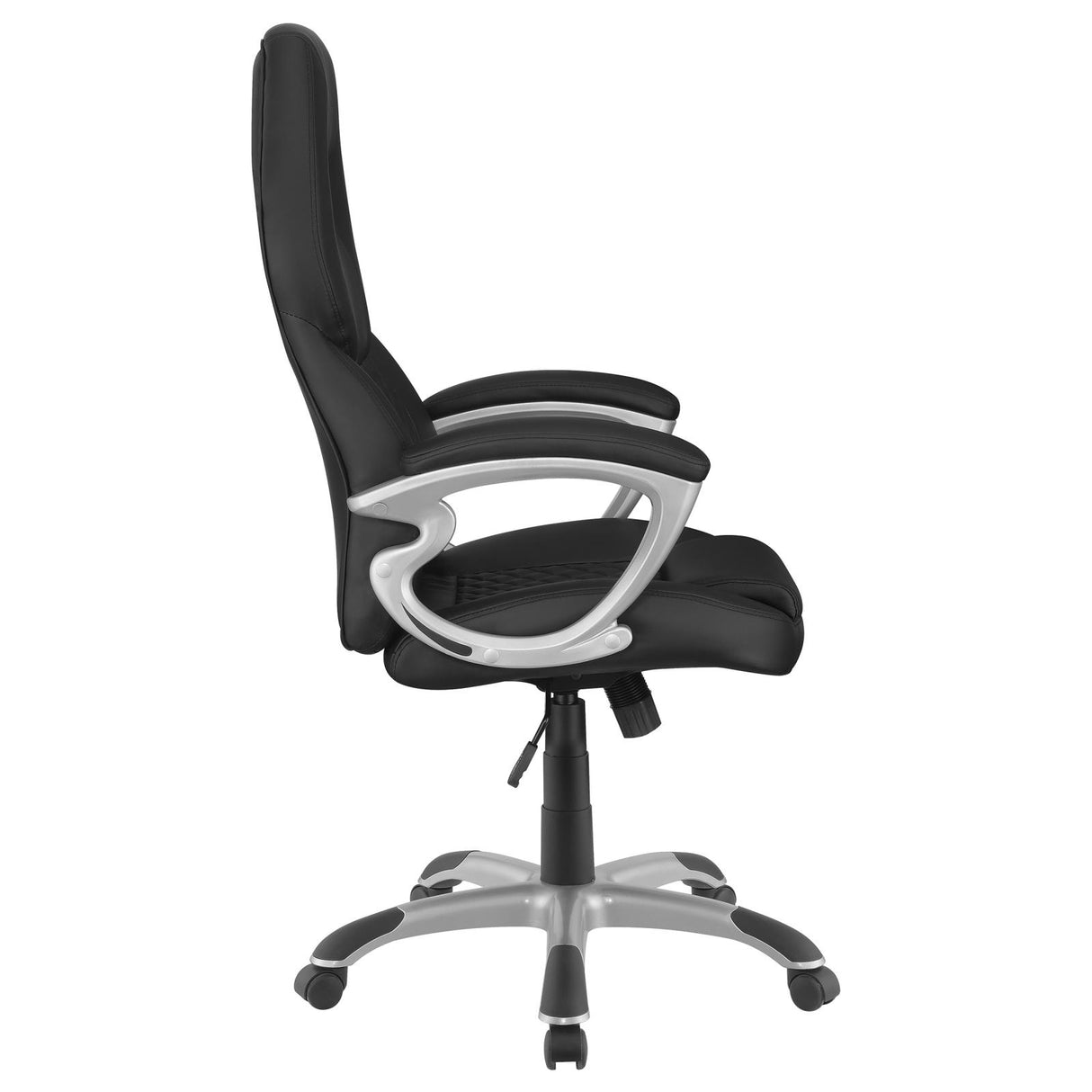 Bruce Black and Silver Adjustable Height Office Chair from Coaster - Luna Furniture