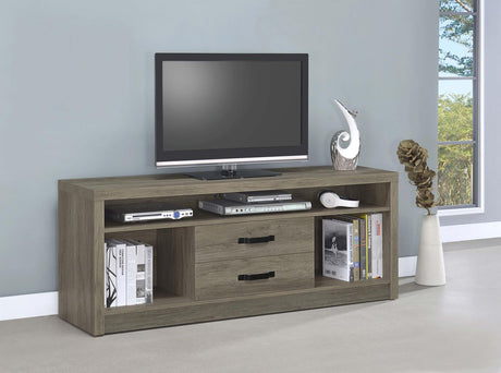 Burke 2-drawer TV Console Grey Driftwood - 701024 - Luna Furniture