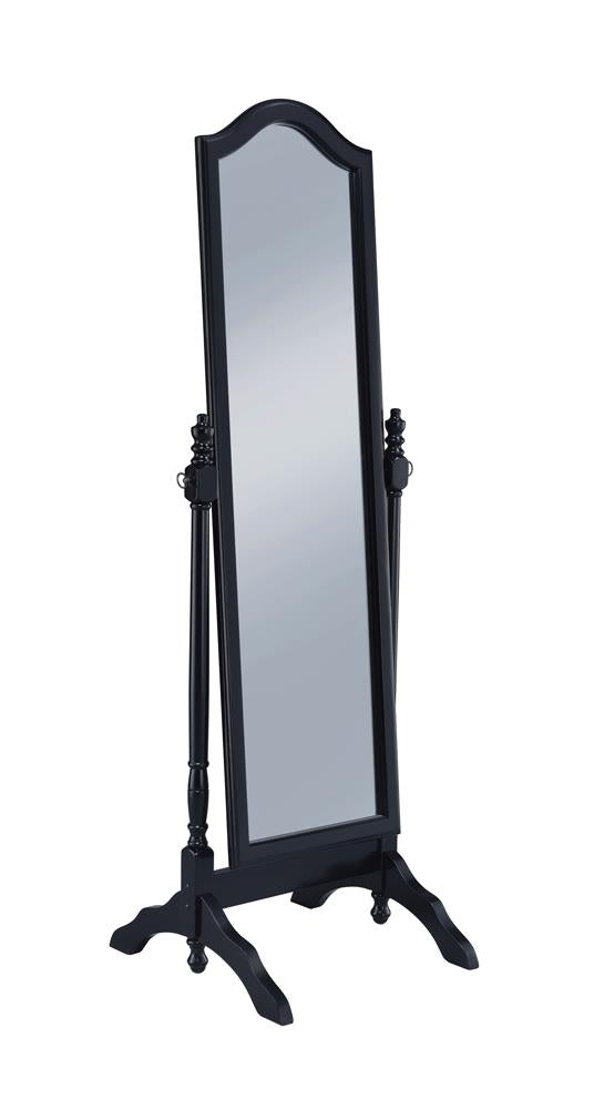 Cabot Black Rectangular Cheval Mirror with Arched Top from Coaster - Luna Furniture
