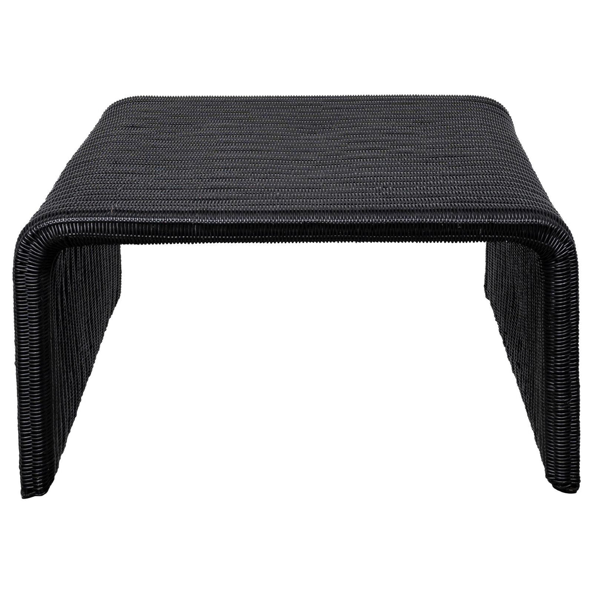 Cahya Black Woven Rattan Sqaure Coffee Table from Coaster - Luna Furniture