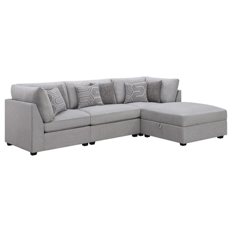Cambria 4-piece Upholstered Modular Sectional Grey - 551511-S4A - Luna Furniture