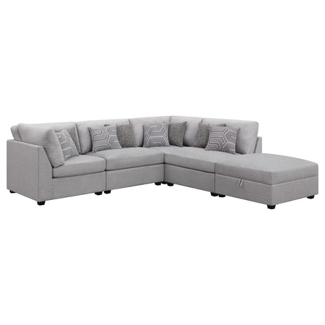 Cambria 5-piece Upholstered Modular Sectional Grey - 551511-S5B - Luna Furniture