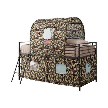 Camouflage Tent Loft Bed with Ladder Army Green - 460331 - Luna Furniture