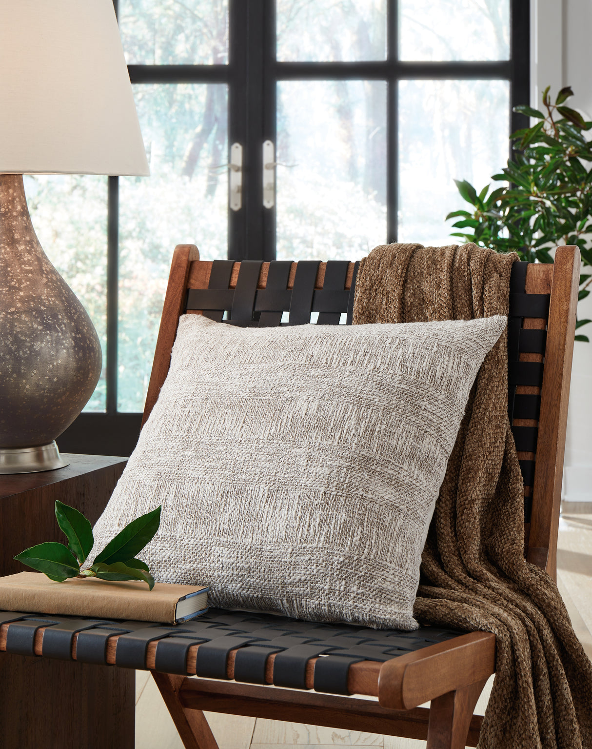 Carddon Brown/White Pillow from Ashley - Luna Furniture