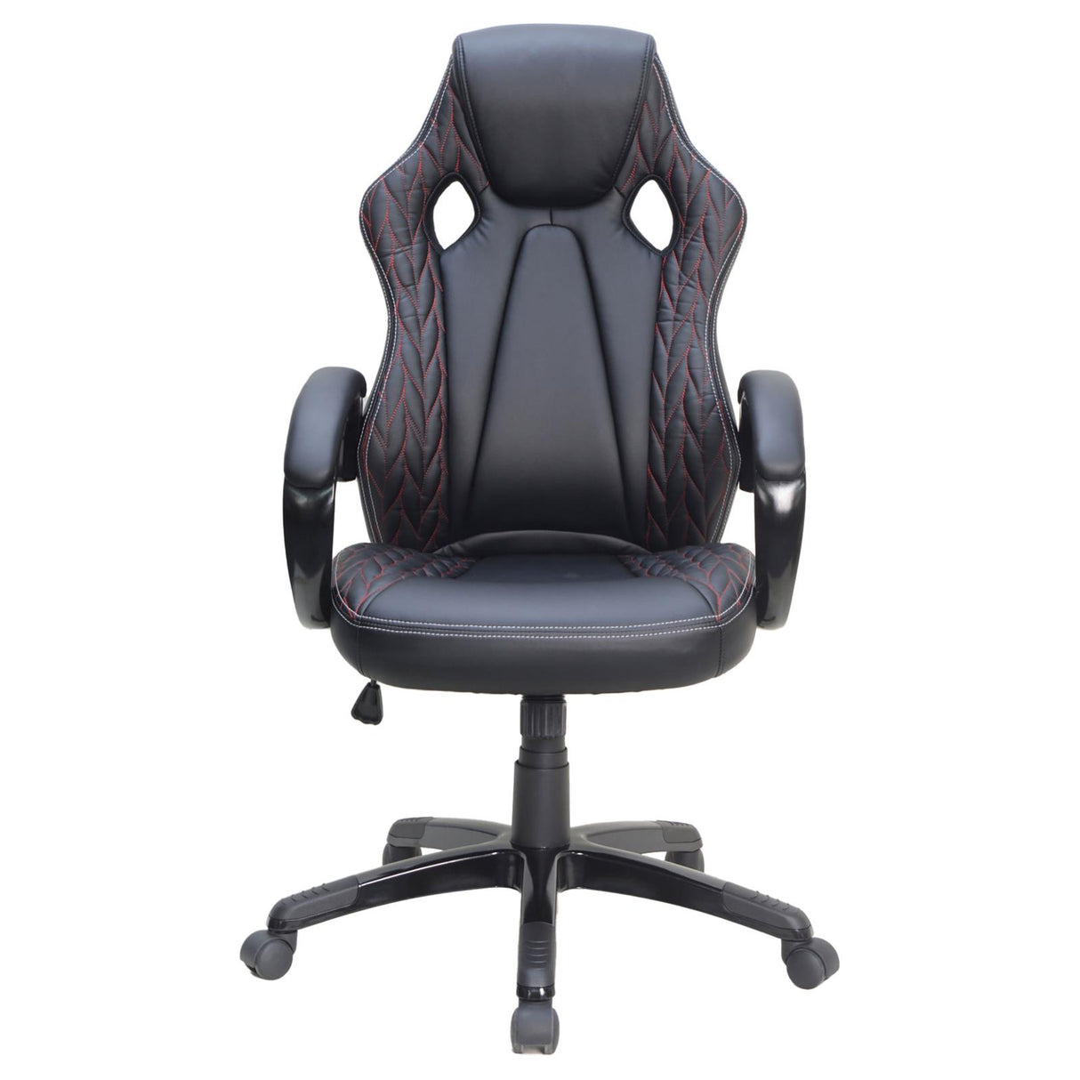 Carlos Arched Armrest Upholstered Office Chair Black - 881426 - Luna Furniture
