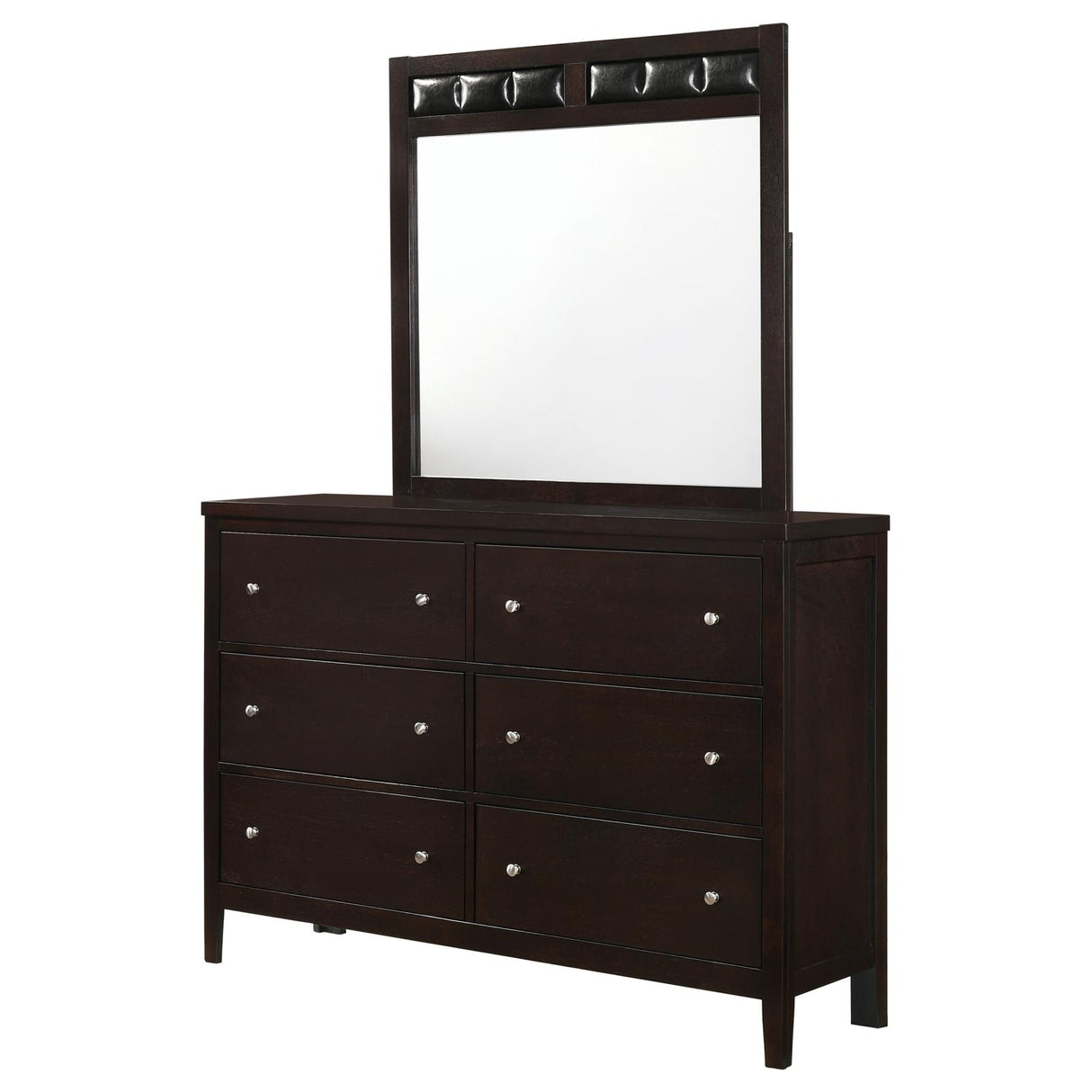 Carlton Cappuccino 6-Drawer Rectangular Dresser with Mirror from Coaster - Luna Furniture