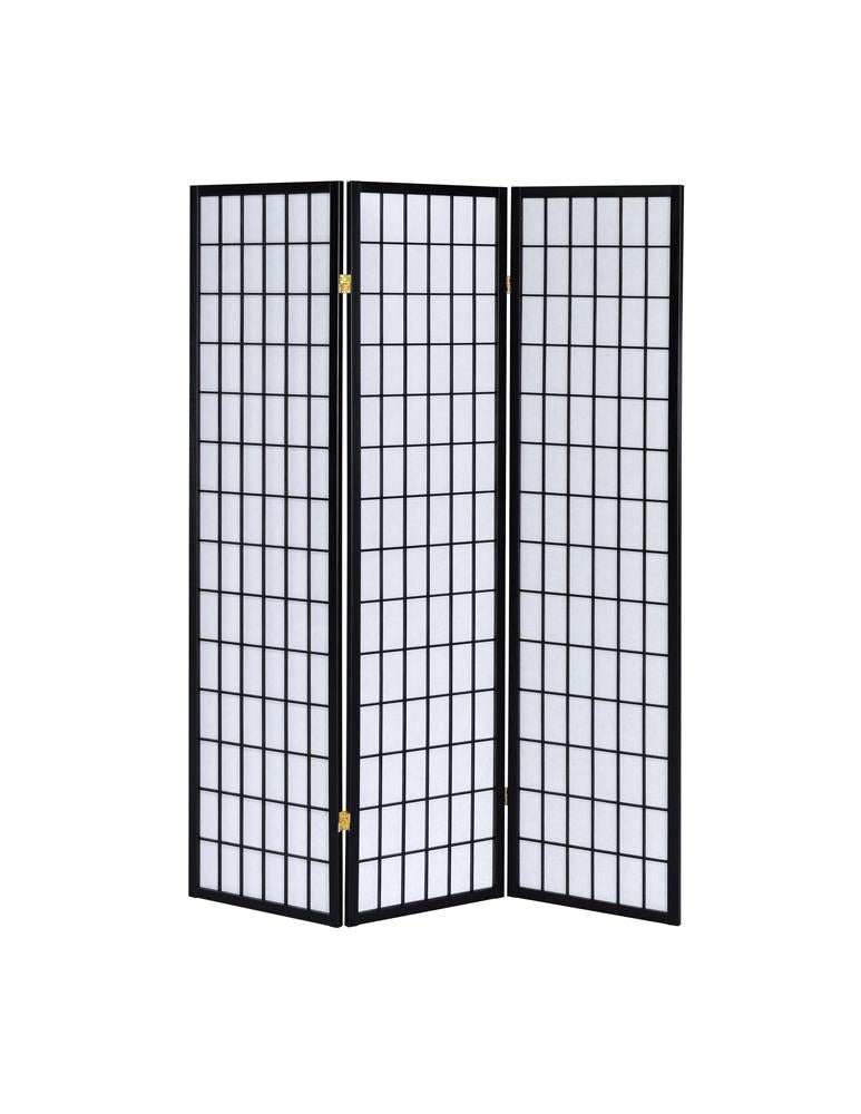 Carrie Black and White 3-Panel Folding Screen from Coaster - Luna Furniture