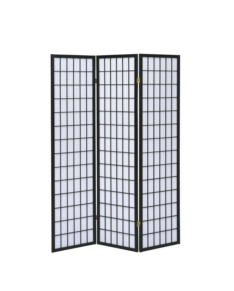 Carrie Black and White 3-Panel Folding Screen from Coaster - Luna Furniture